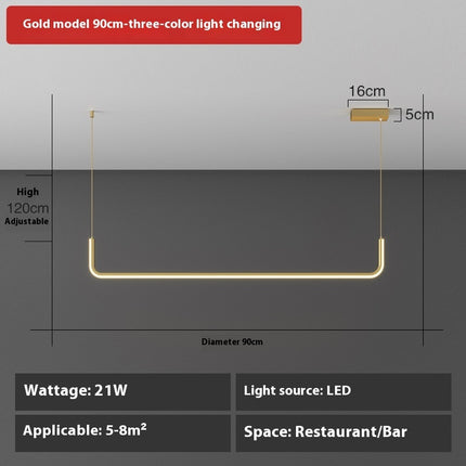 Minimalist LED Strip Chandelier – Modern Linear Pendant Light