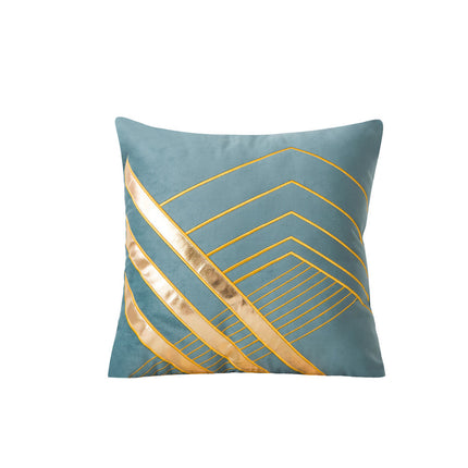 Velvet Cushion Cover with Metallic Gold Stripes – in 6 colours