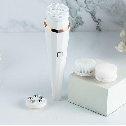 4-in-1 Rechargeable Facial Cleansing Brush – Deep Cleaning & Skin Care Device