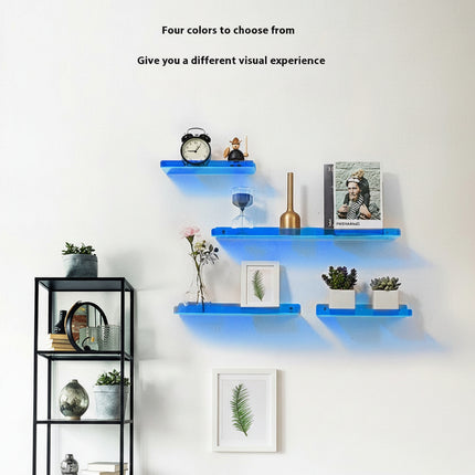 Transparent Colourful Storage Shelf – Punch-Free Organiser | Ikeame