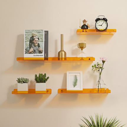 Transparent Colourful Storage Shelf – Punch-Free Organiser | Ikeame