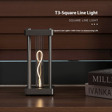 Creative Square Quantum Night Light Curved Wire Light Usb Atmosphere Small Night Lamp