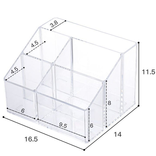 Transparent Acrylic Pen Holder – Multi Grid Desk Organiser