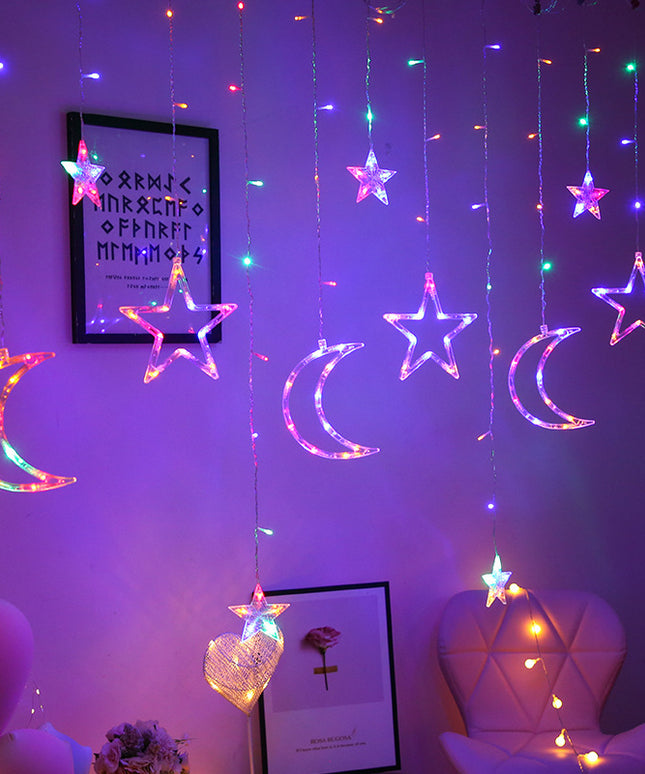 LED Stars & Moons String Lights – Warm White or Colourful | 3.5m