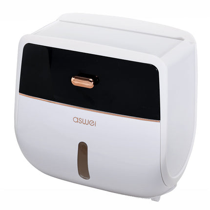 Wall-Mounted Waterproof Toilet Paper Dispenser — Grey or Black
