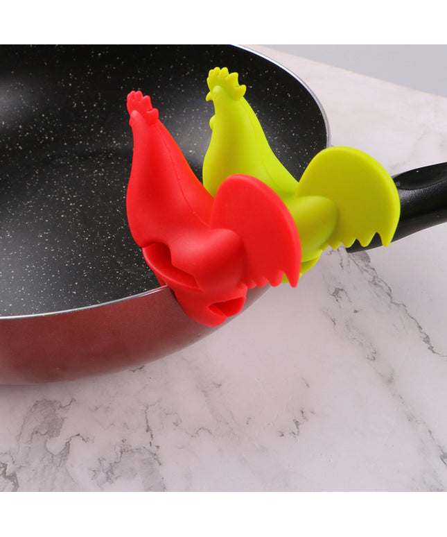 Chicken-Shaped Spill-Proof Silicone Pot Clip 🐔 – Red or Green