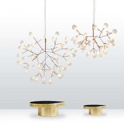 Nordic Style Leafy Branch Chandelier – Acrylic Leaves | LED Modern Lighting