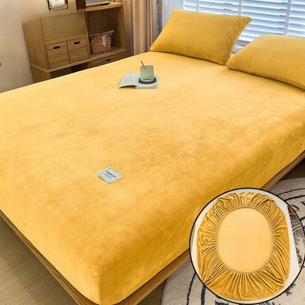 Milk Fiber Single-piece All-inclusive Non-slip Coral Flannel Sets Fitted Sheet