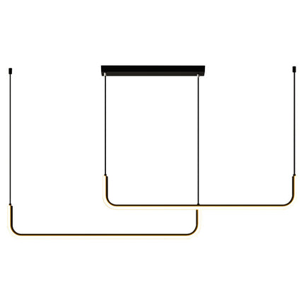 Minimalist LED Strip Chandelier – Modern Linear Pendant Light