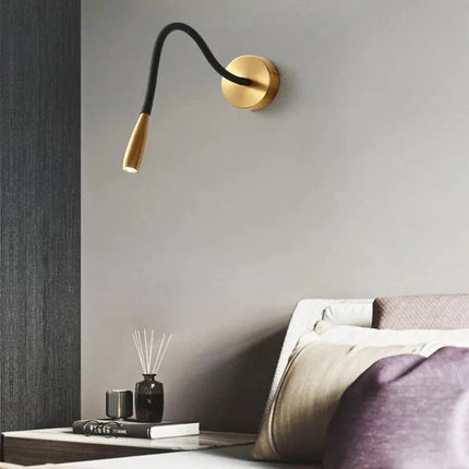 Hose LED Wall Lamp – Flexible Adjustable Black & Gold Light