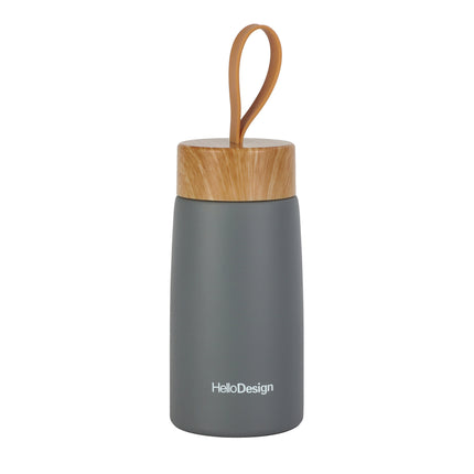 Insulated Stainless Steel Mug | Bamboo Style Travel Cup 280ml