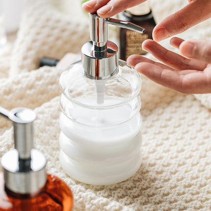 ✨ Glass Soap & Lotion Dispenser – Minimalist Bathroom Pump Bottle (300ml)