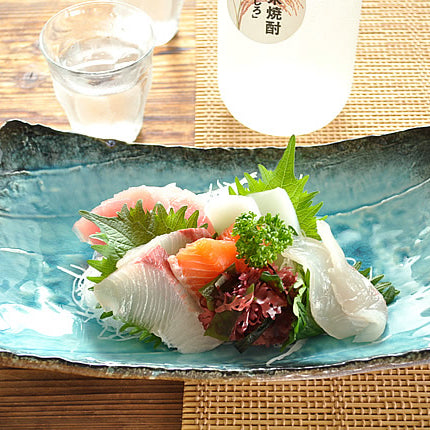 Blue Double Ear Plate Tableware