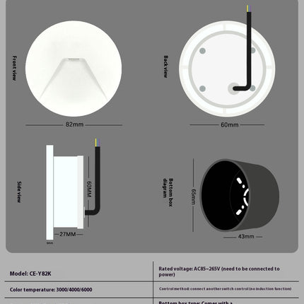 Circular Aluminium Waterproof LED Light – Motion Sensor or Switch | 3000K & 4000K