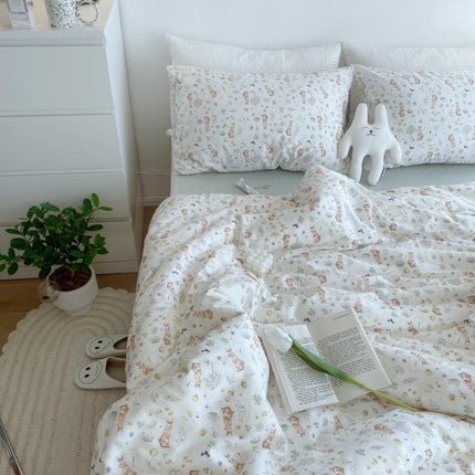Cotton Floral Duvet Cover Set – Pastoral 3 & 4 Piece Bedding | Ikeame