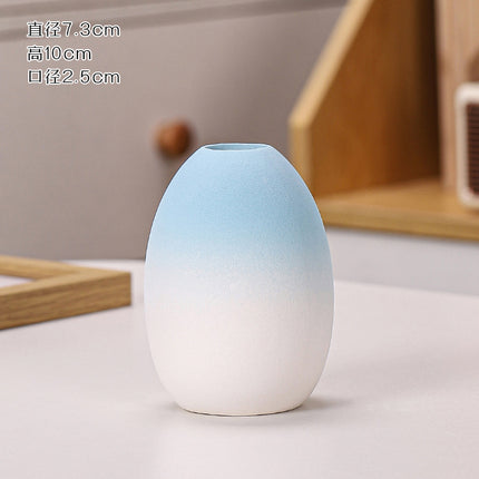 Gradient Macaron Ceramic Vase | Pastel Mini Decorative Vase