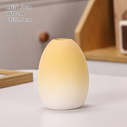 Gradient Macaron Ceramic Vase | Pastel Mini Decorative Vase