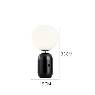 Post-Modern Nordic Table Lamp – Sphere Light with Gold Base (Warm Light, Multiple Sizes)