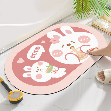 Cute Cartoon Ellipse Door & Bath Mat (40 × 60 cm)