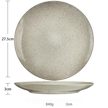 Retro Ceramic Tableware Set | Kiln Glaze Plates & Bowls