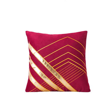 Velvet Cushion Cover with Metallic Gold Stripes – in 6 colours