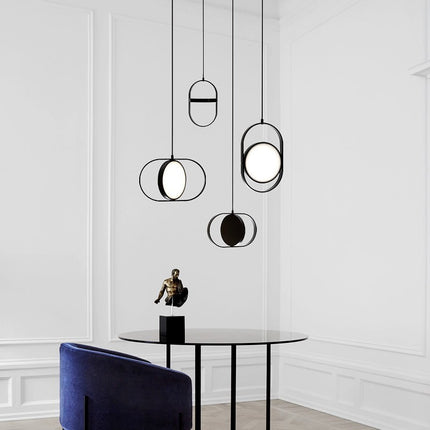 Nordic Interlocking Loops Magic Eye Pendant Light – Small & Large | Black