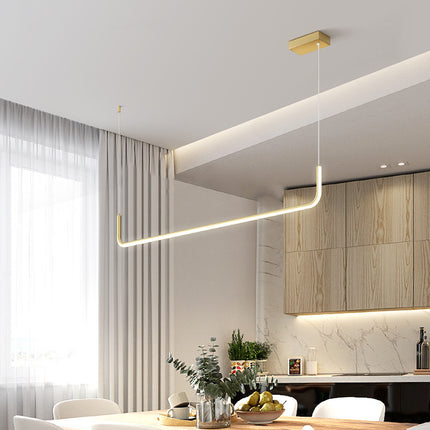 Minimalist LED Strip Chandelier – Modern Linear Pendant Light