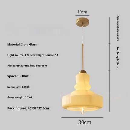 Colourful French-Style Gourd Droplight – Copper or Wrought Iron Fixture
