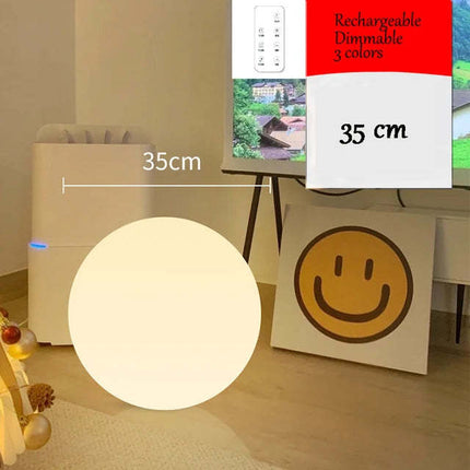 Nordic Ball Floor Lamp – Rechargeable LED Light with Remote Control (30/35/40cm)