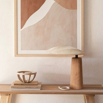 Japanese Style Bamboo Table Lamp – Minimalist Decorative Light with Linen Shade