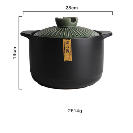 Black Ceramic Casserole Dish 🍲 – Indigo Blue or Amori Green Lid, 3 Sizes