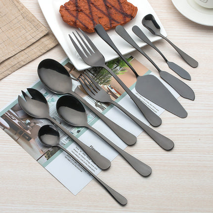 Black Stainless Steel Cutlery 🍽️ – 30-Piece Modern Dining Set