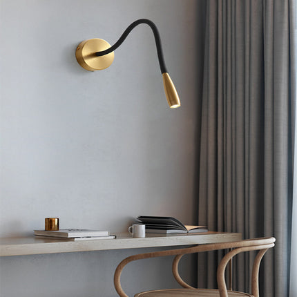 Hose LED Wall Lamp – Flexible Adjustable Black & Gold Light