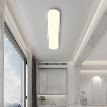 Long LED Ceiling Light – Modern Minimalist Linear Lamp (40cm, Black or White)