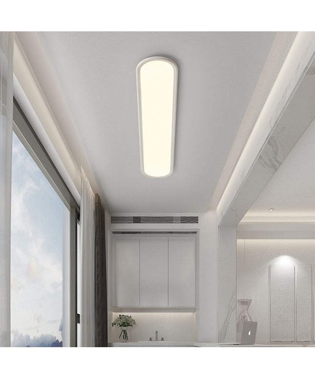 Long LED Ceiling Light – Modern Minimalist Linear Lamp (40cm, Black or White)