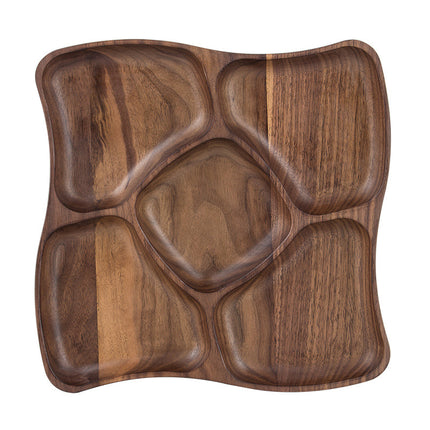 Creative Leaf-shaped Fish-shaped Partition Solid Wood Fruit Plate