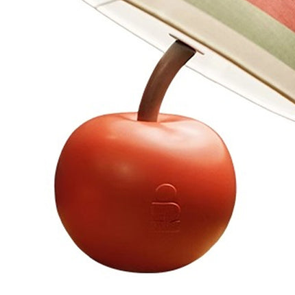 Red Apple Table Lamp – Acrylic Base with Striped or Cream Shade | 24×31cm