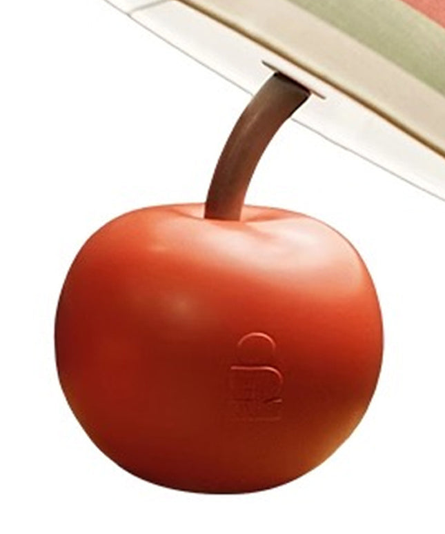 Red Apple Table Lamp – Acrylic Base with Striped or Cream Shade | 24×31cm