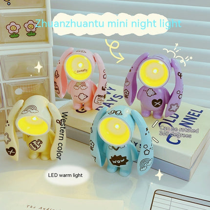 Rabbit Led Mini Small Table Household Desk Small Night Lamp