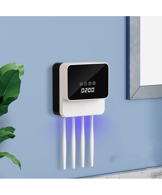 Smart UV Toothbrush Steriliser | Punch-Free Bathroom Holder