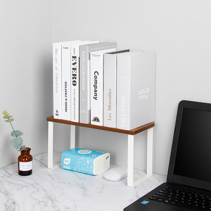 Japanese-Style Iron & Pine Desktop Storage Rack (Small / Large)