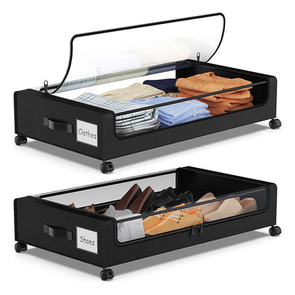 Under Bed Storage Box with Wheels - Fabric Drawer 35L