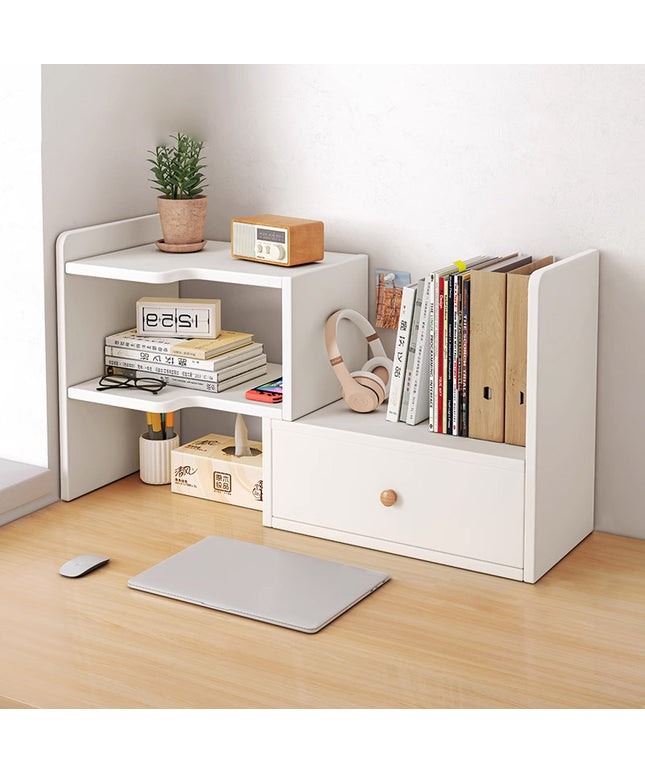 Adjustable Desktop Bookshelf Retractable Desk Organiser