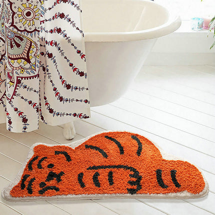 Tired Tiger Absorbent Non-Slip Bathroom Floor Mat (45 × 90 cm)