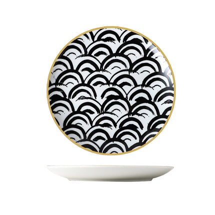 Creative Ceramic Dinner Plates | Modern Gold Rim Tableware