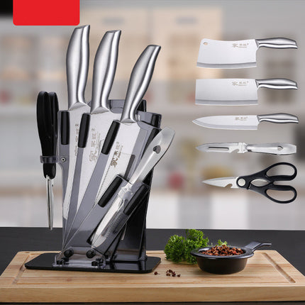 Kitchen Utensils & Knife Set – 6-Piece Stainless Steel with Holder