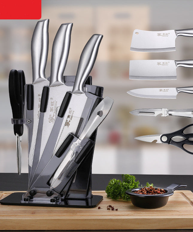 Kitchen Utensils & Knife Set – 6-Piece Stainless Steel with Holder