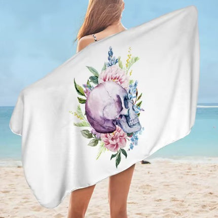Skull Print Microfibre Towel – Quick-Dry Ultra-Fibre Bold Design | Ikeame