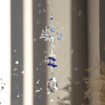 Devil's Eye Sunshine Catcher Lucky Tree Crystal Ornaments Outdoor Garden Home Window Hanging Decorations