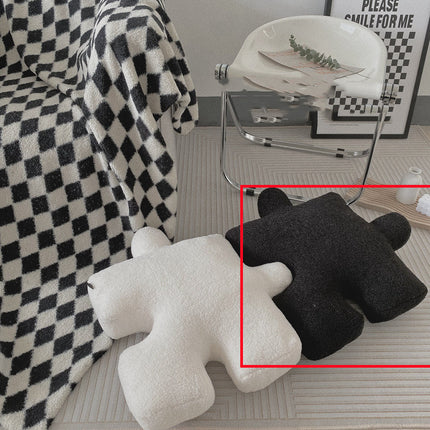Puzzle Shape Cushion Plush Pillow | Scandinavian Decorative Cushion
